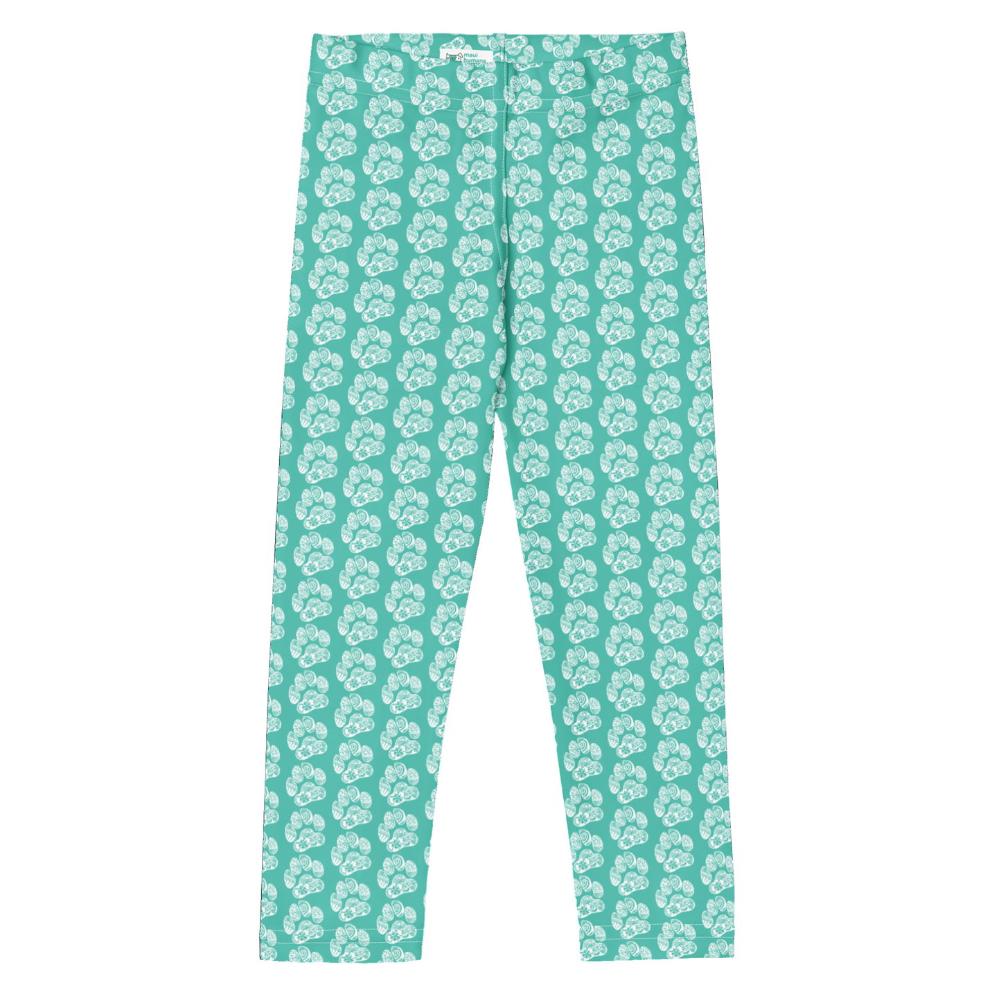 Paw Print Kid's Leggings - Aqua