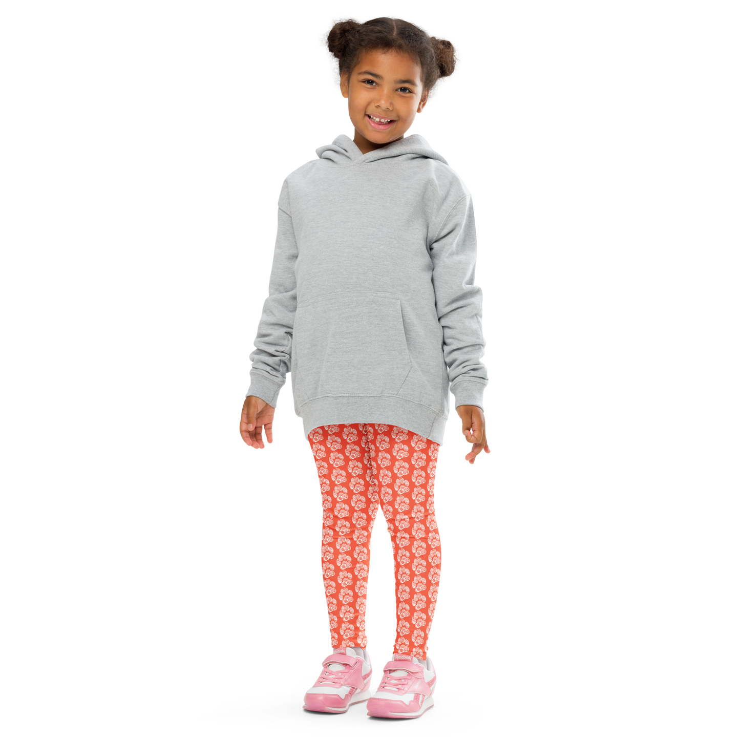 Paw Print Kid's Leggings - Orange