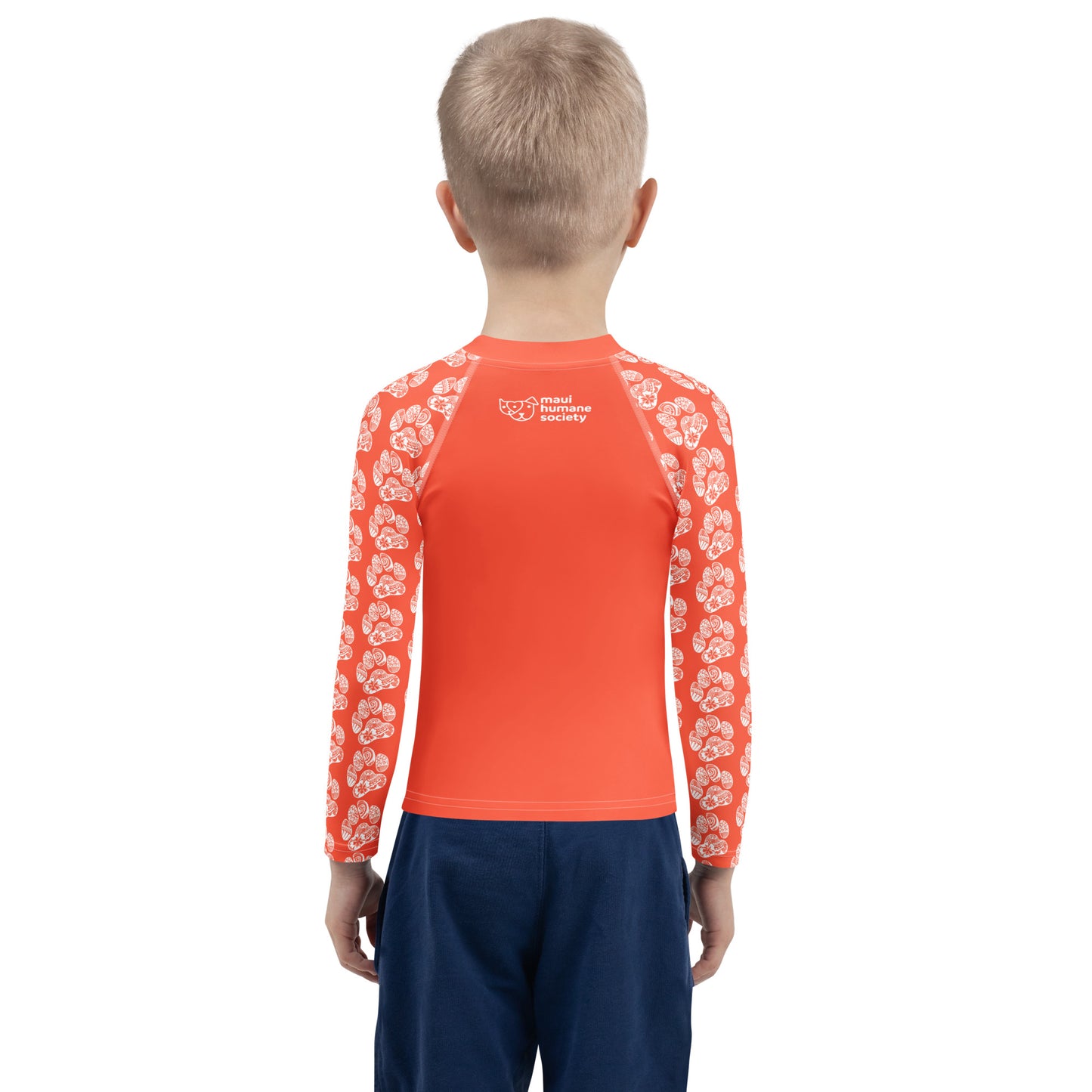 Paw Print Kids Rash Guard - Orange