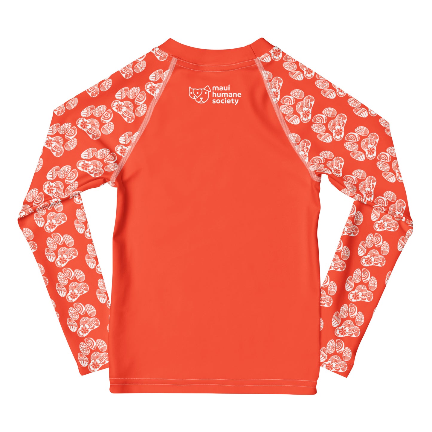 Paw Print Kids Rash Guard - Orange