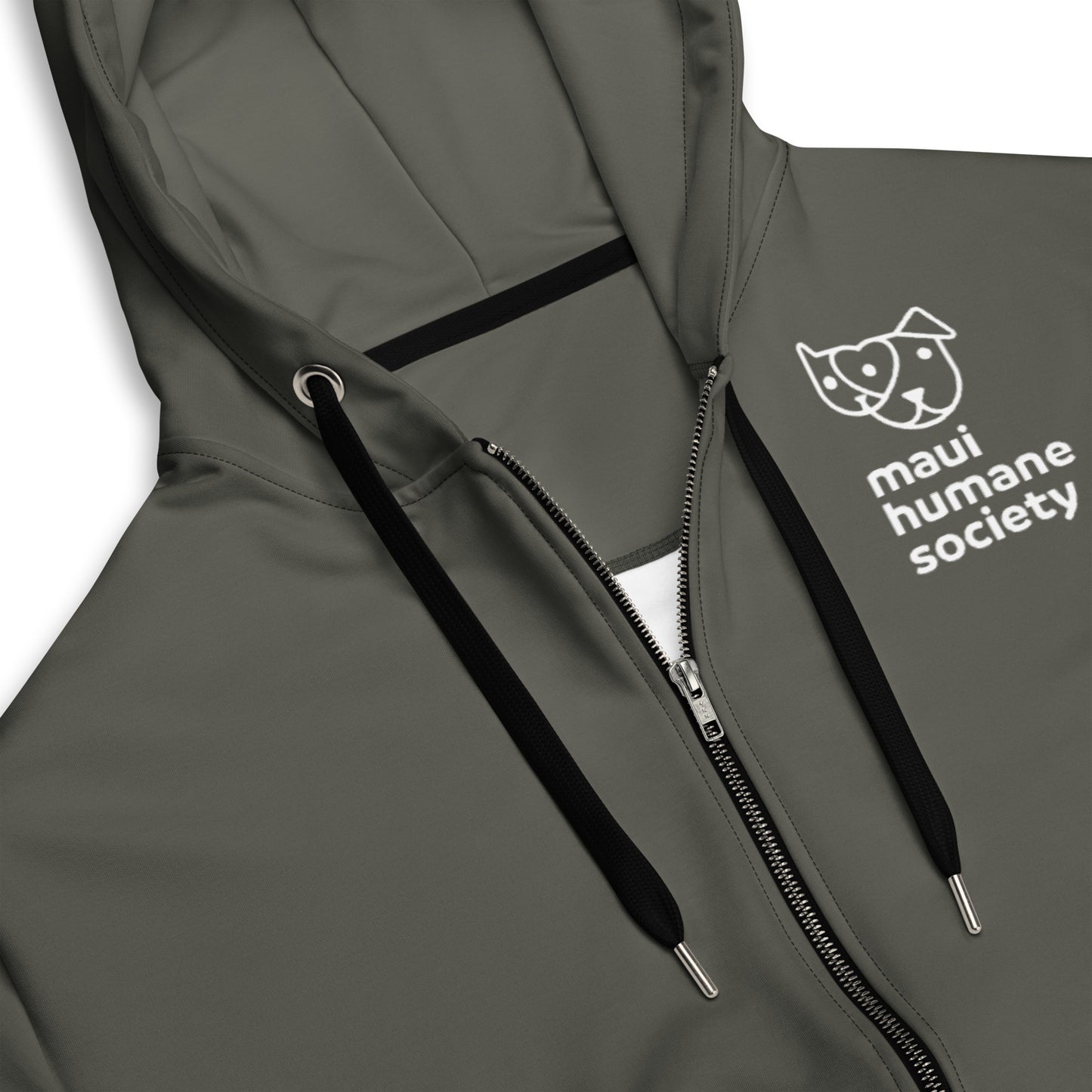 Paw Print Unisex Zip Hoodie - Gray