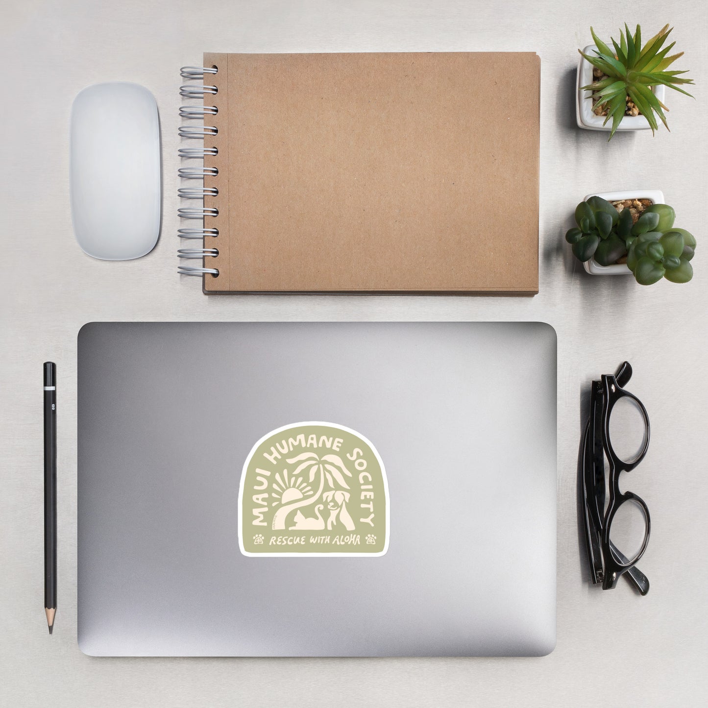 "Rescue with Aloha" Arch Sticker – Maui Humane Society x Sarcreate
