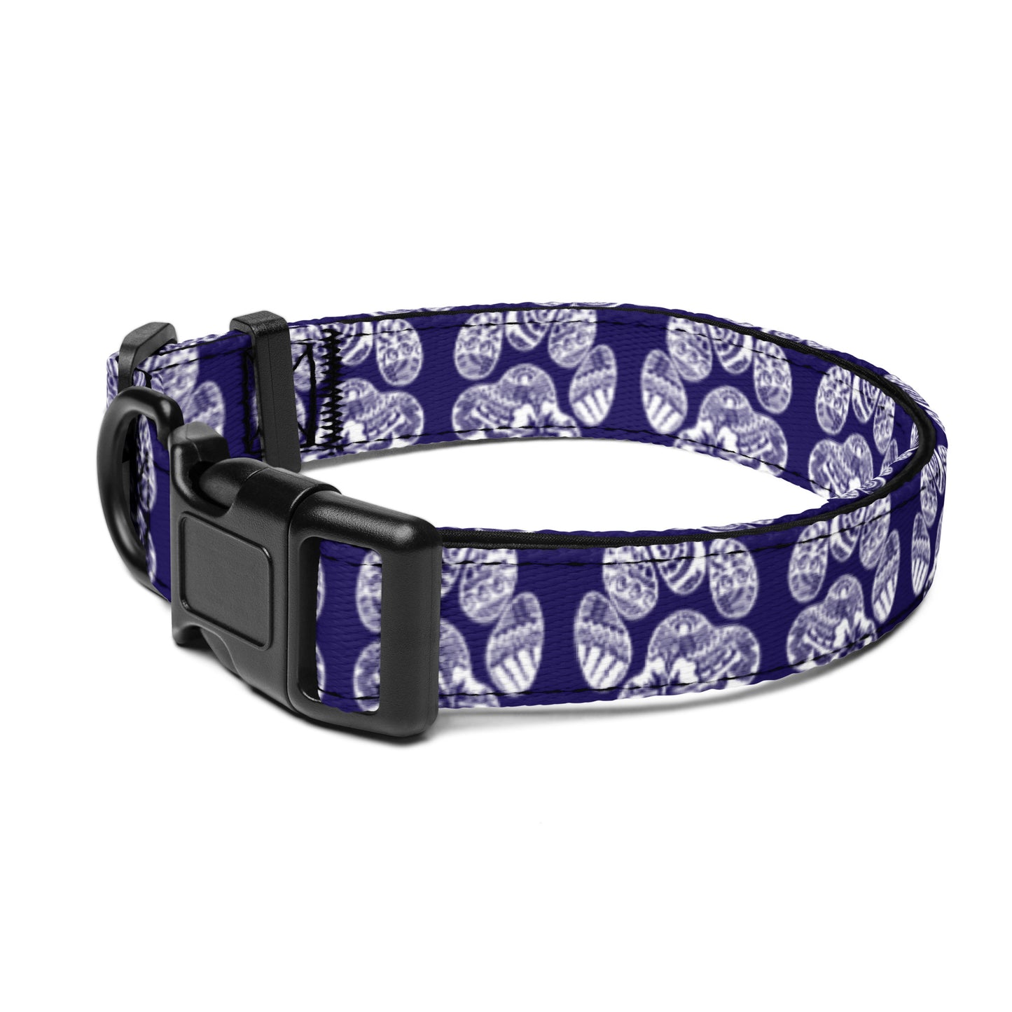 Paw Print Pet Collar Blue