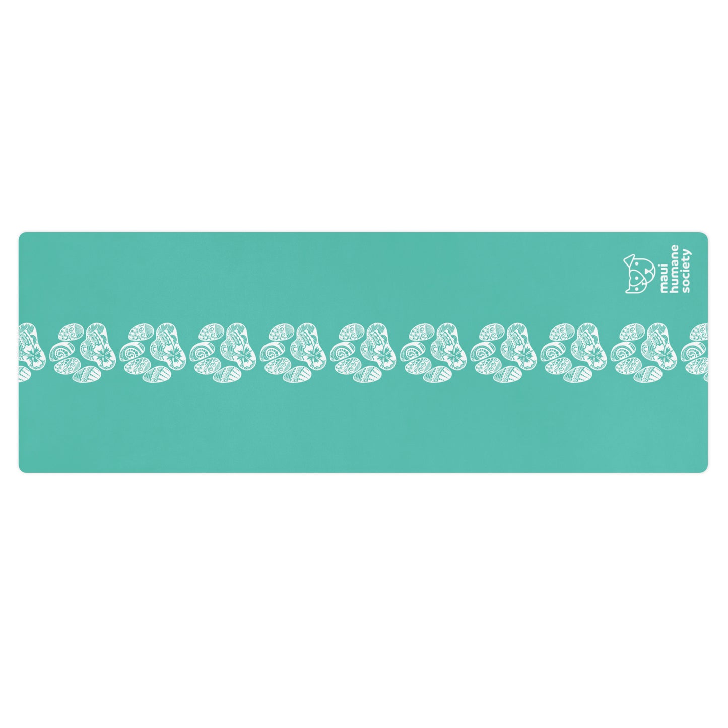 Paw Print Yoga Mat - Aqua