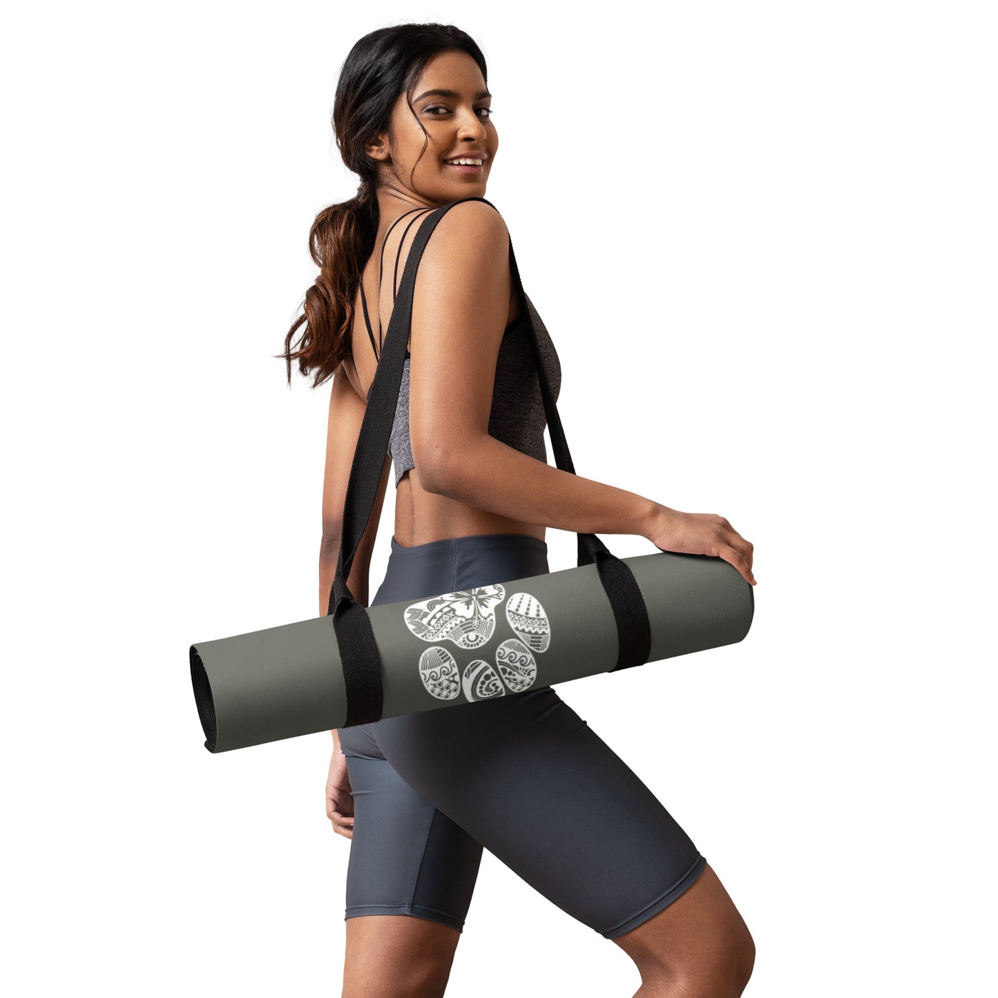 Paw Print Yoga Mat - Gray