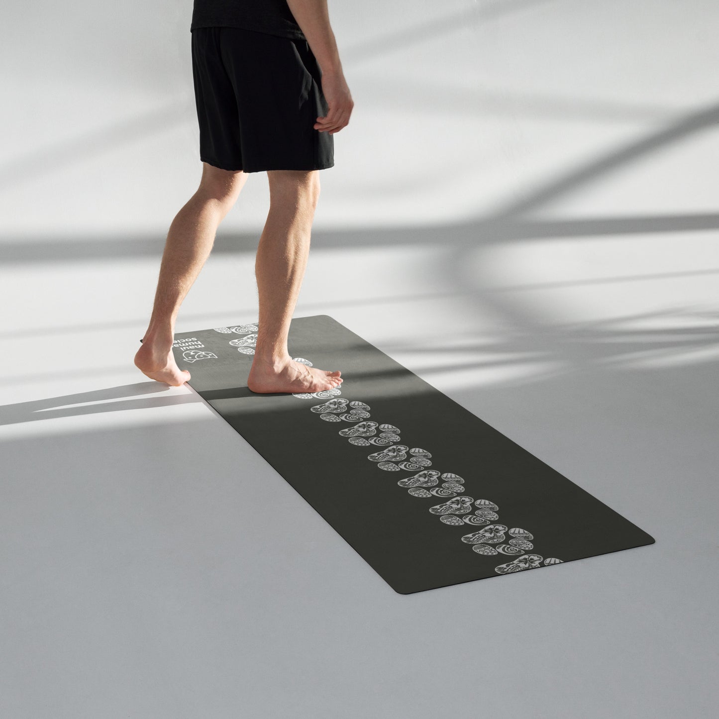Paw Print Yoga Mat - Gray