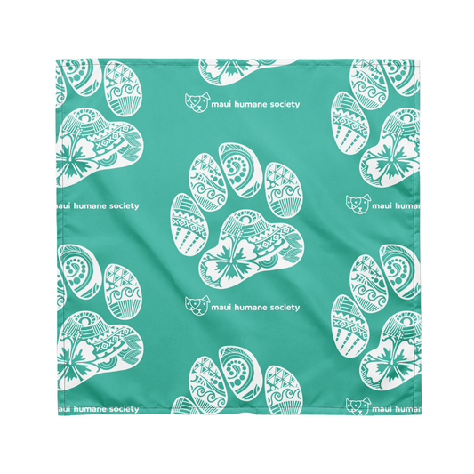 Paw Print Bandana - Aqua