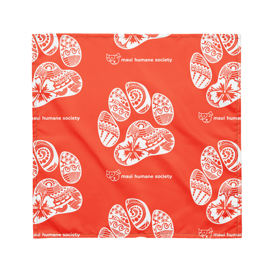 Paw Print Bandana - Orange