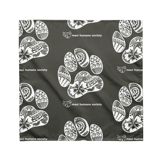 Paw Print Bandana - Gray