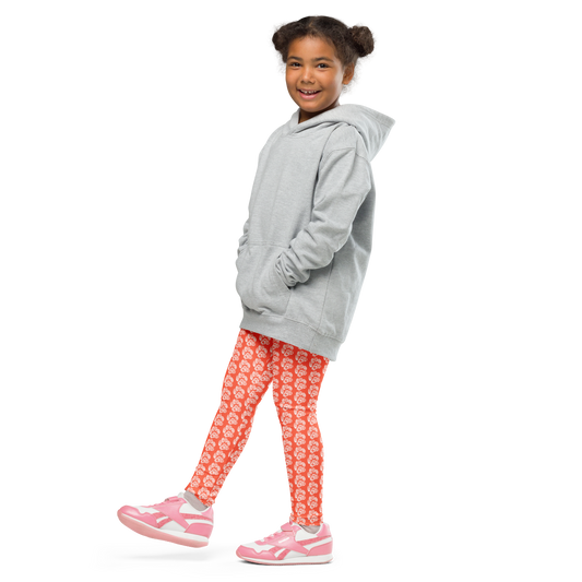 Paw Print Kid's Leggings - Orange
