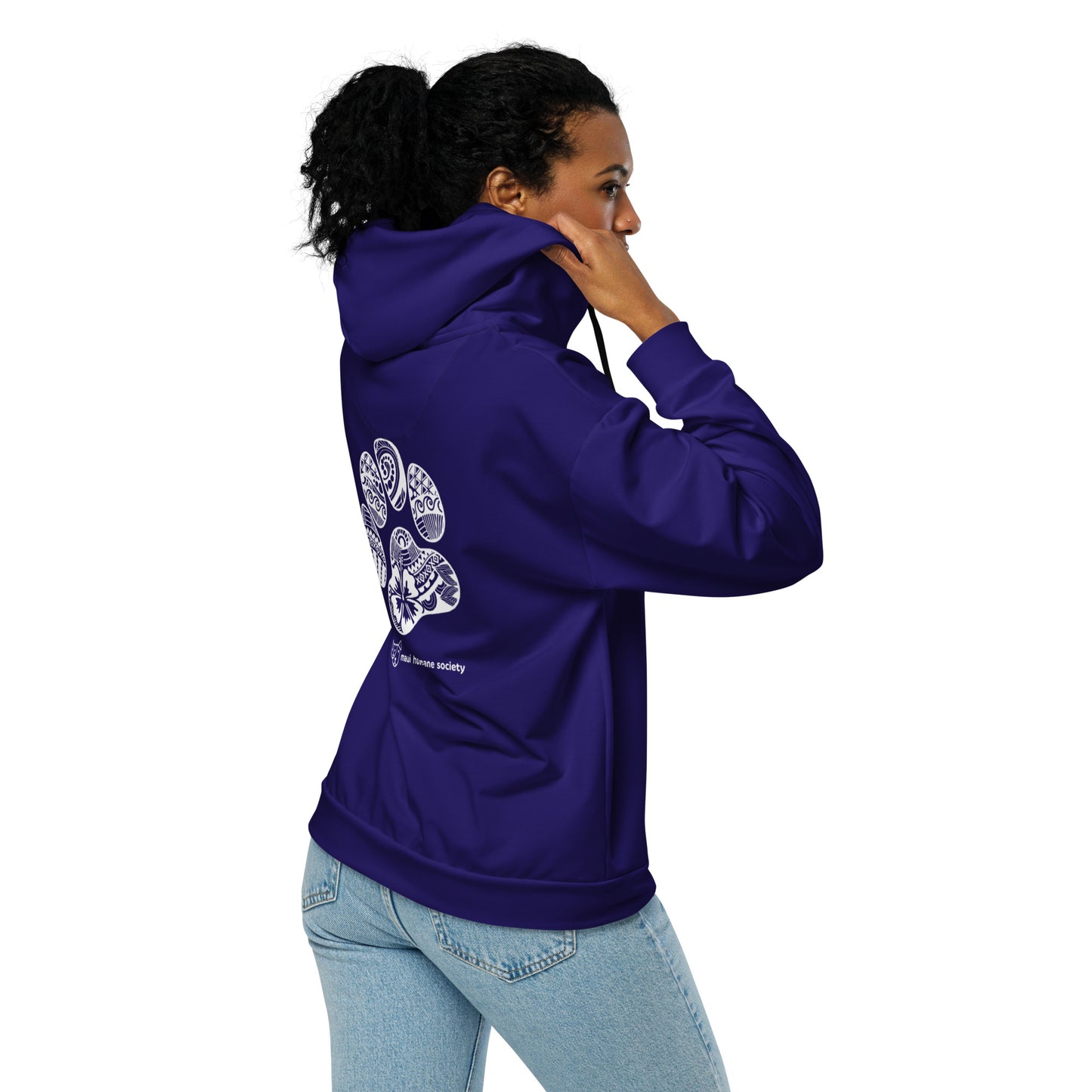 Paw Print Unisex Zip Hoodie - Blue