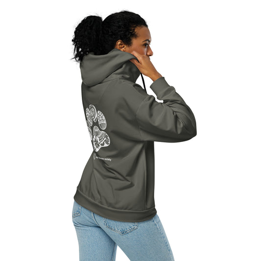 Paw Print Unisex Zip Hoodie - Gray