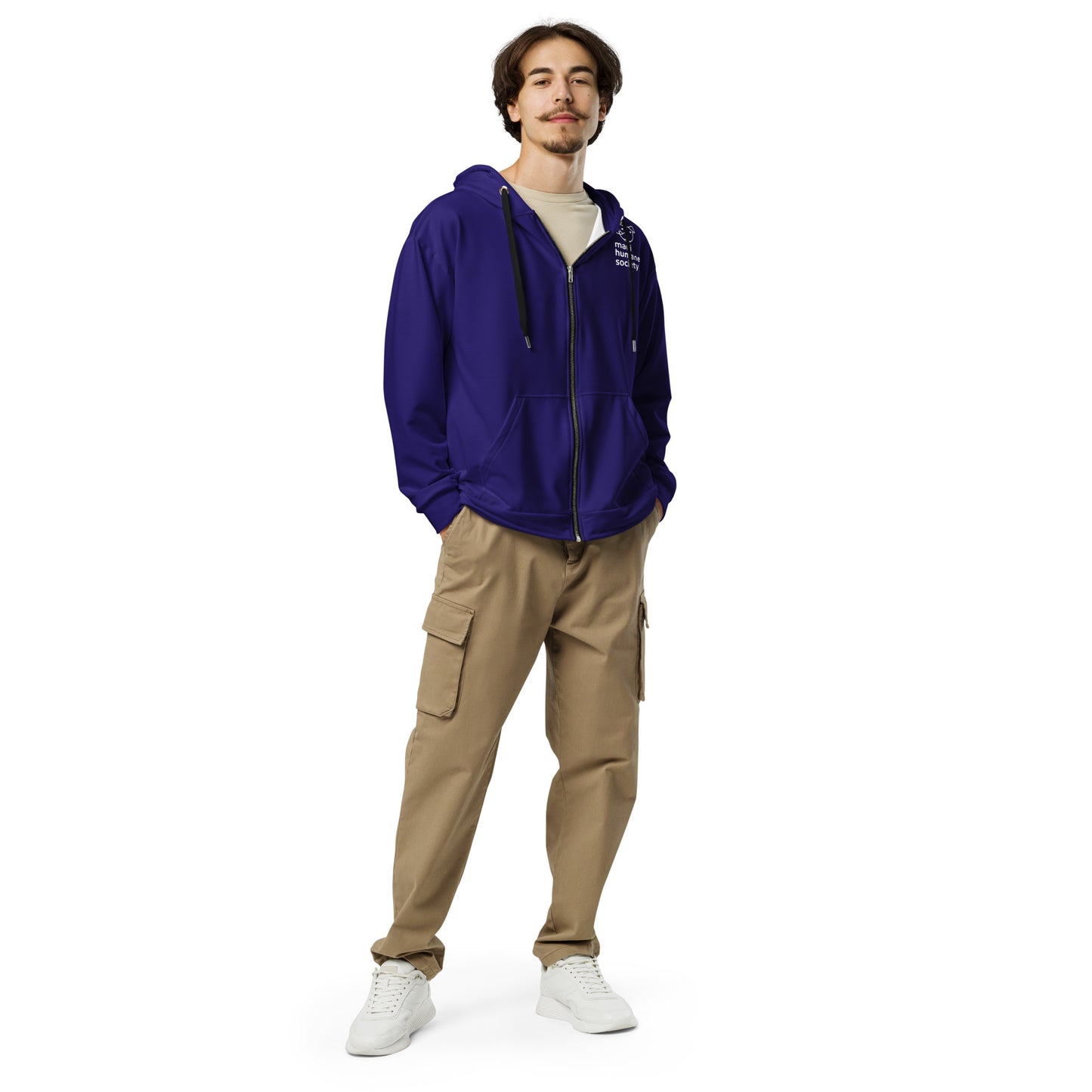 Paw Print Unisex Zip Hoodie - Blue