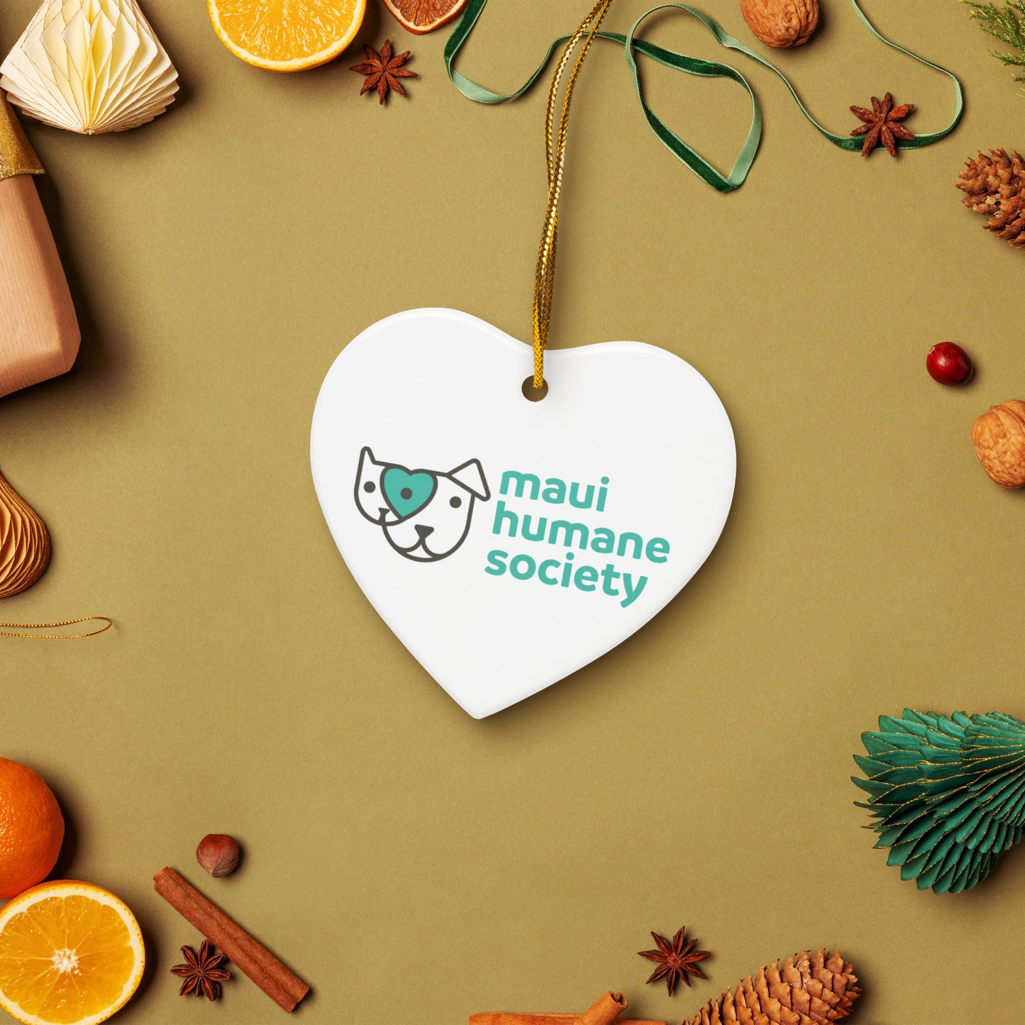 Double-sided MHS Ceramic Heart Ornament