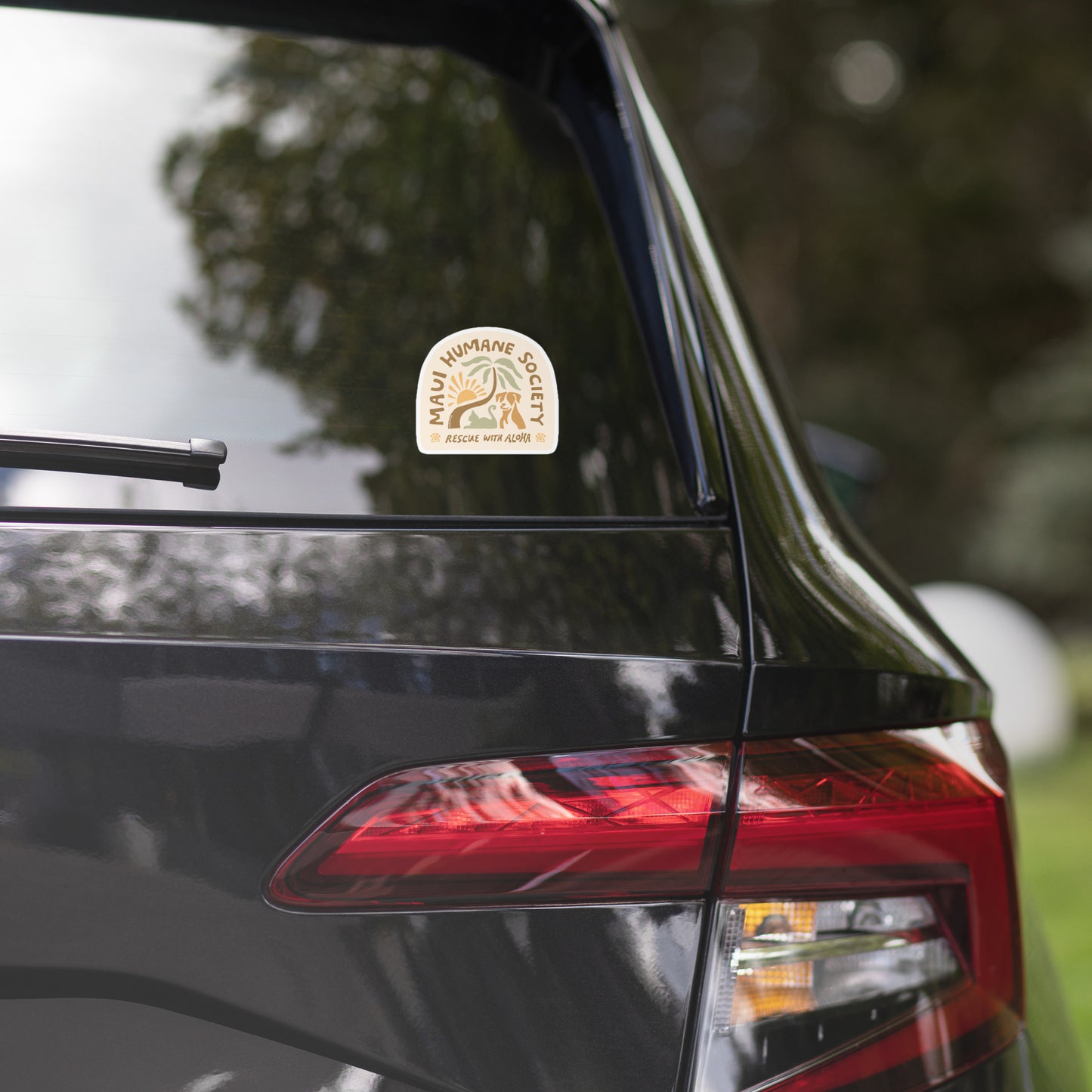 "Rescue with Aloha" Arch Sticker – Maui Humane Society x Sarcreate