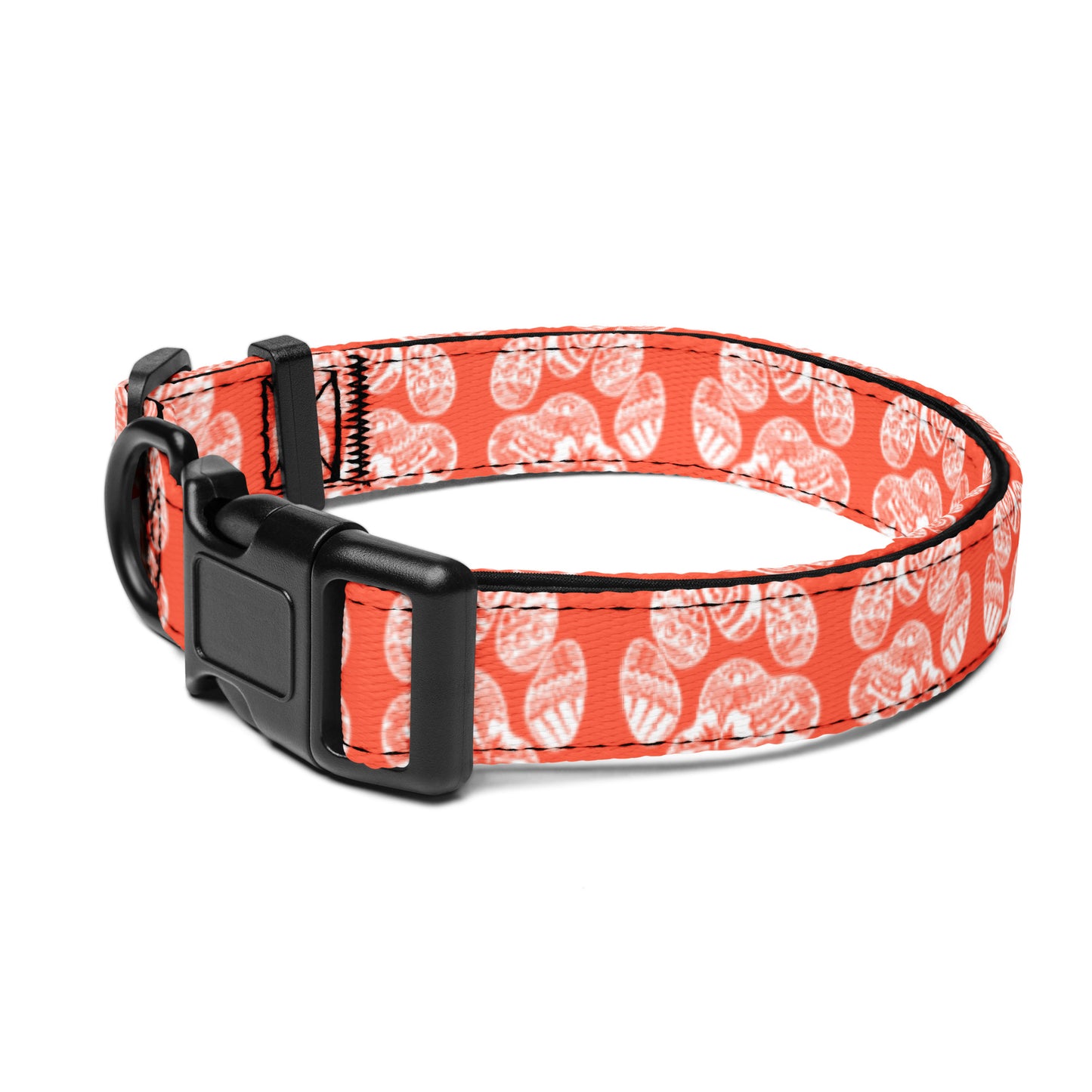 Paw Print Pet Collar Orange