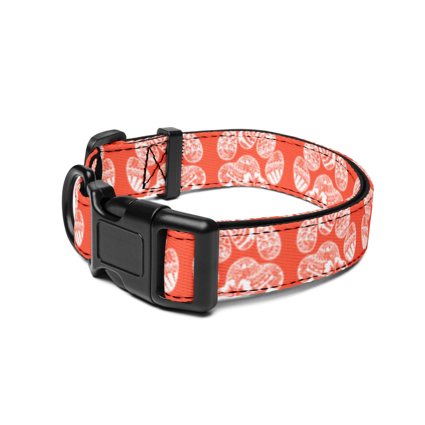 Paw Print Pet Collar Orange