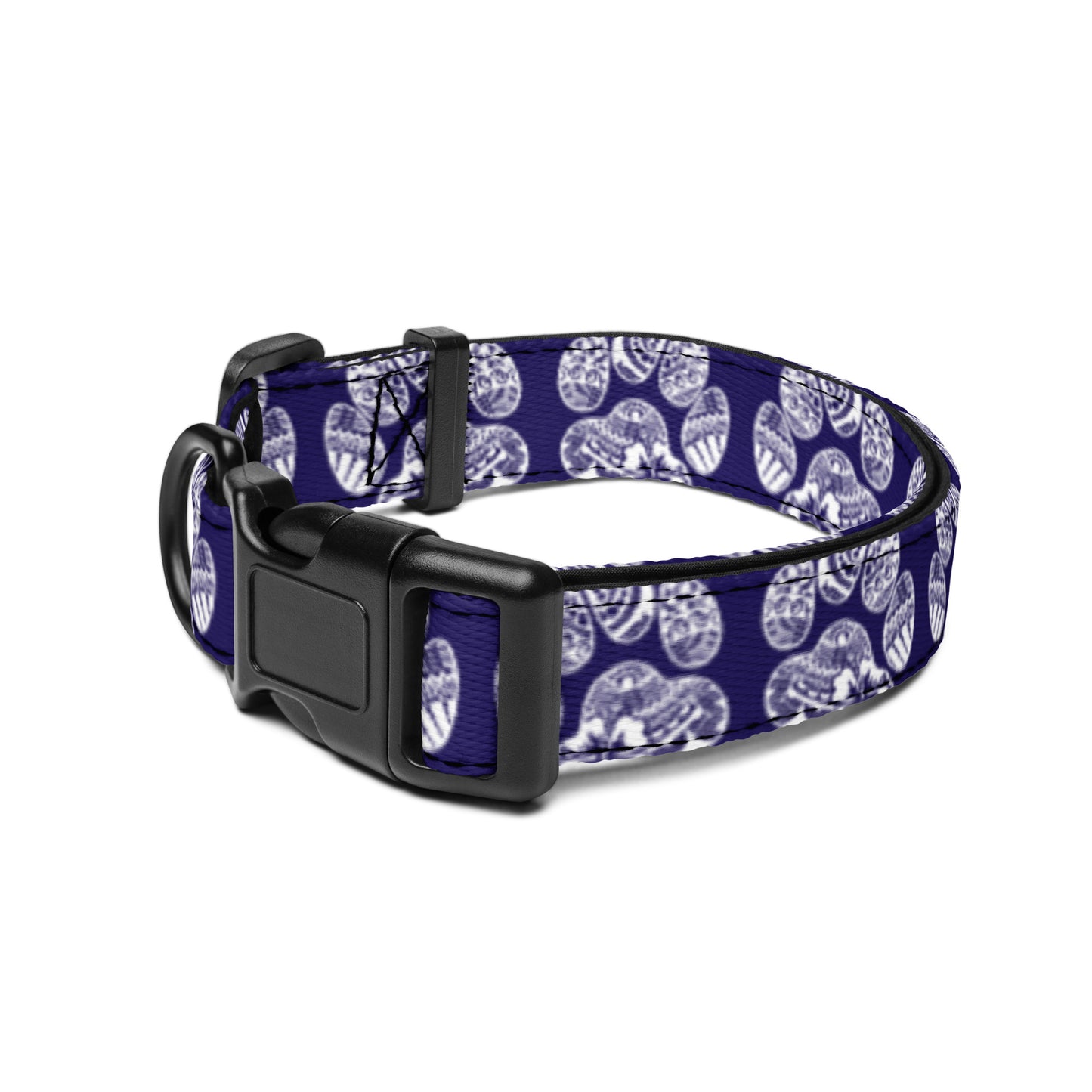 Paw Print Pet Collar Blue