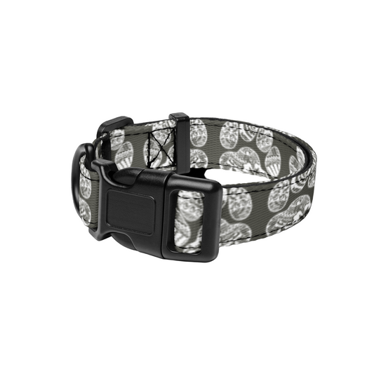 Paw Print Pet Collar Gray
