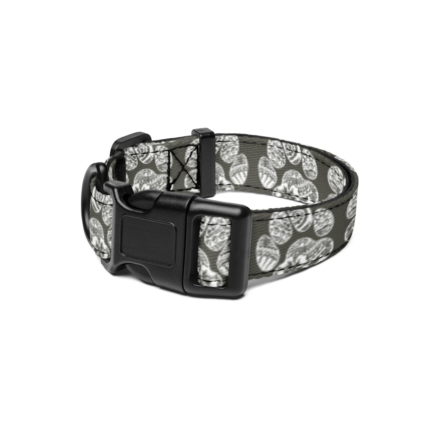Paw Print Pet Collar Gray
