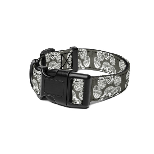Paw Print Pet Collar Gray