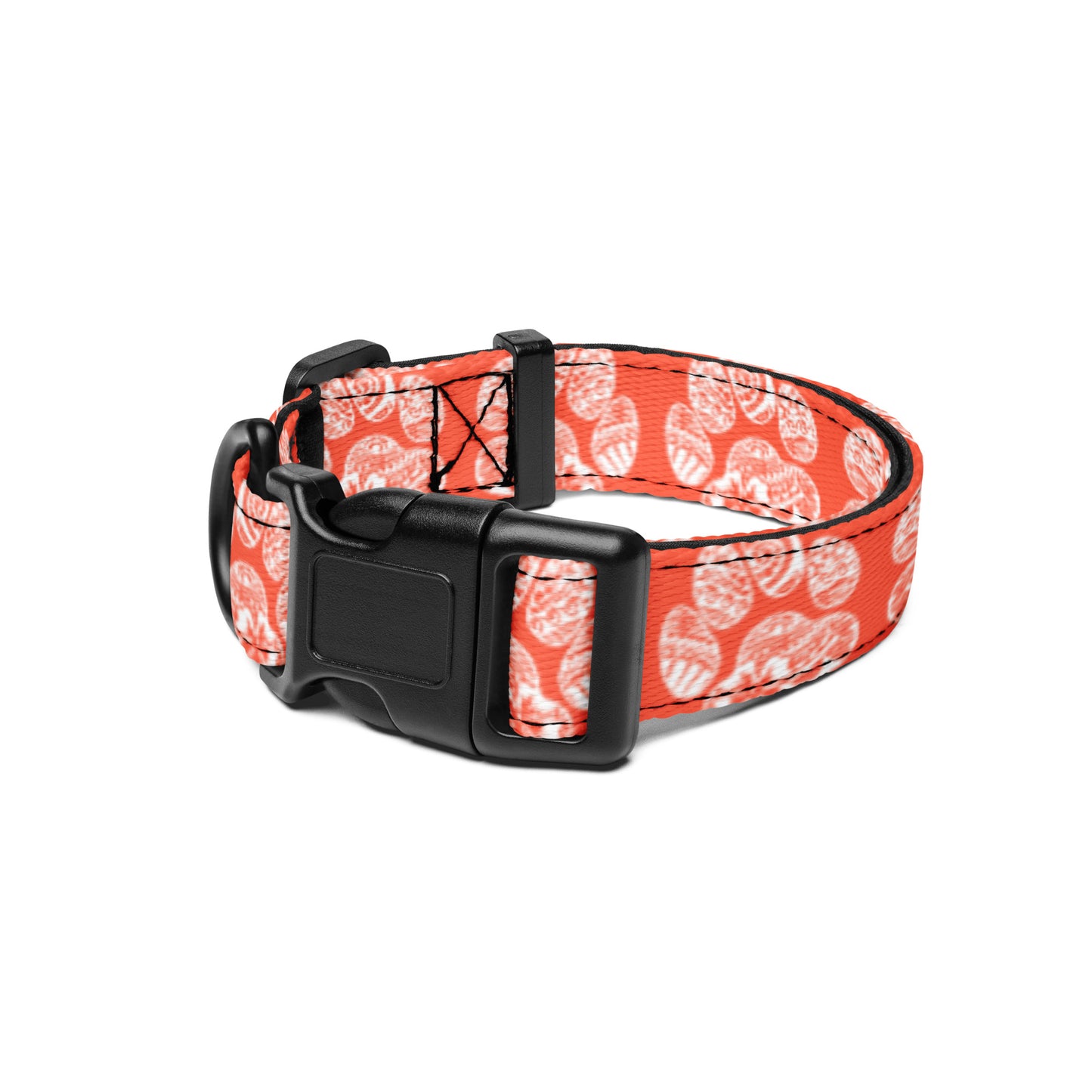 Paw Print Pet Collar Orange