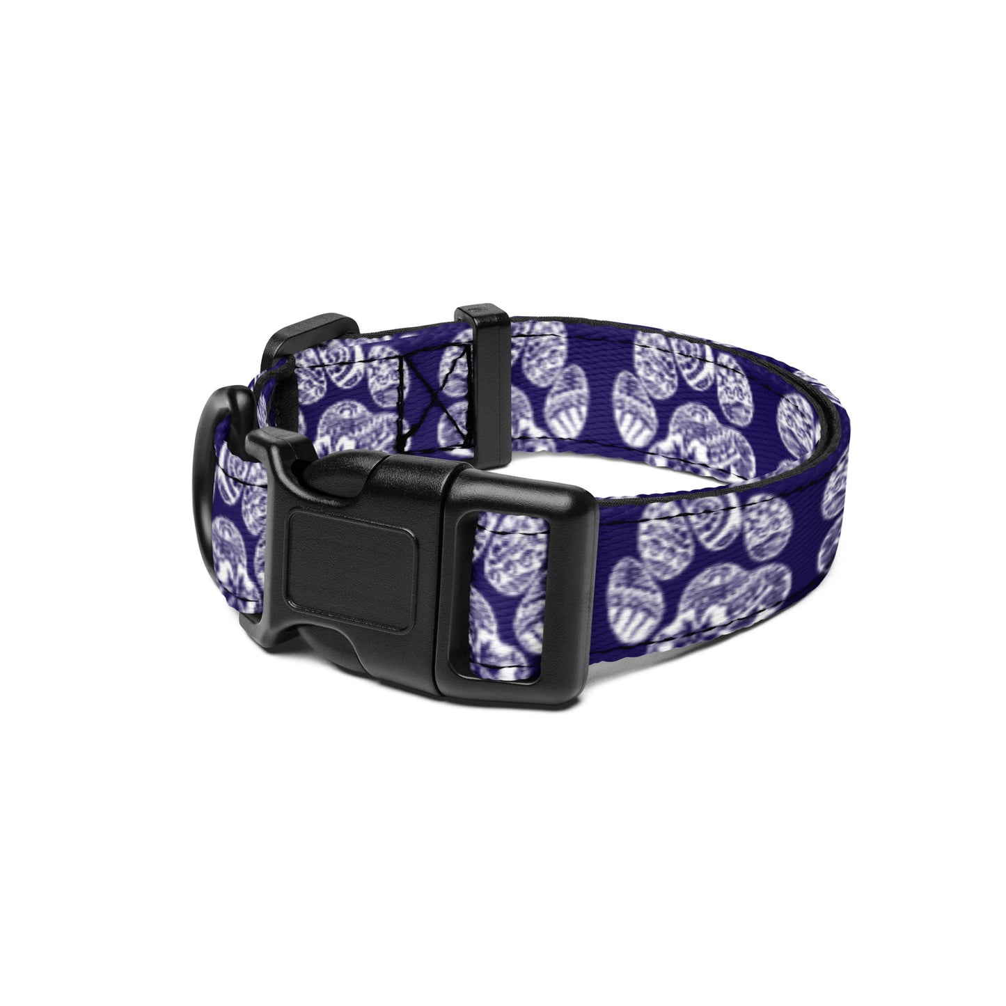 Paw Print Pet Collar Blue