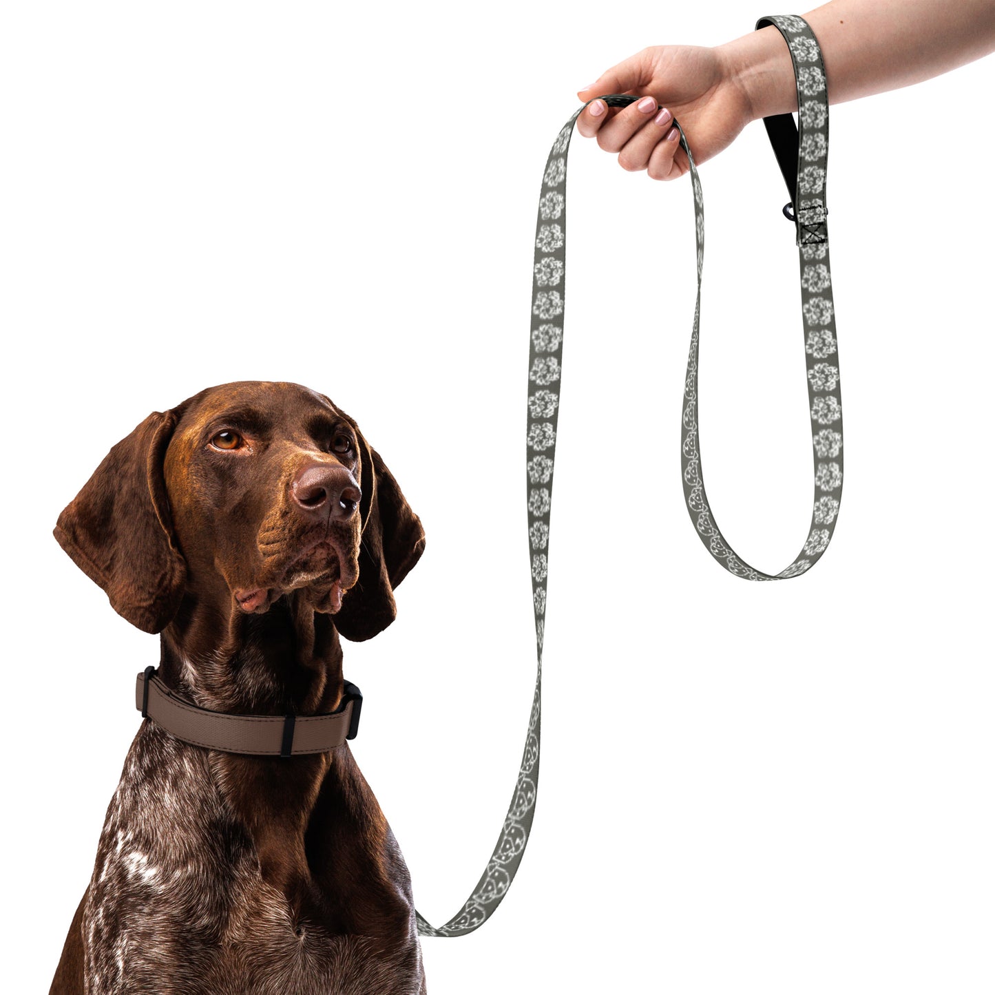 Paw Print Pet Leash - Gray