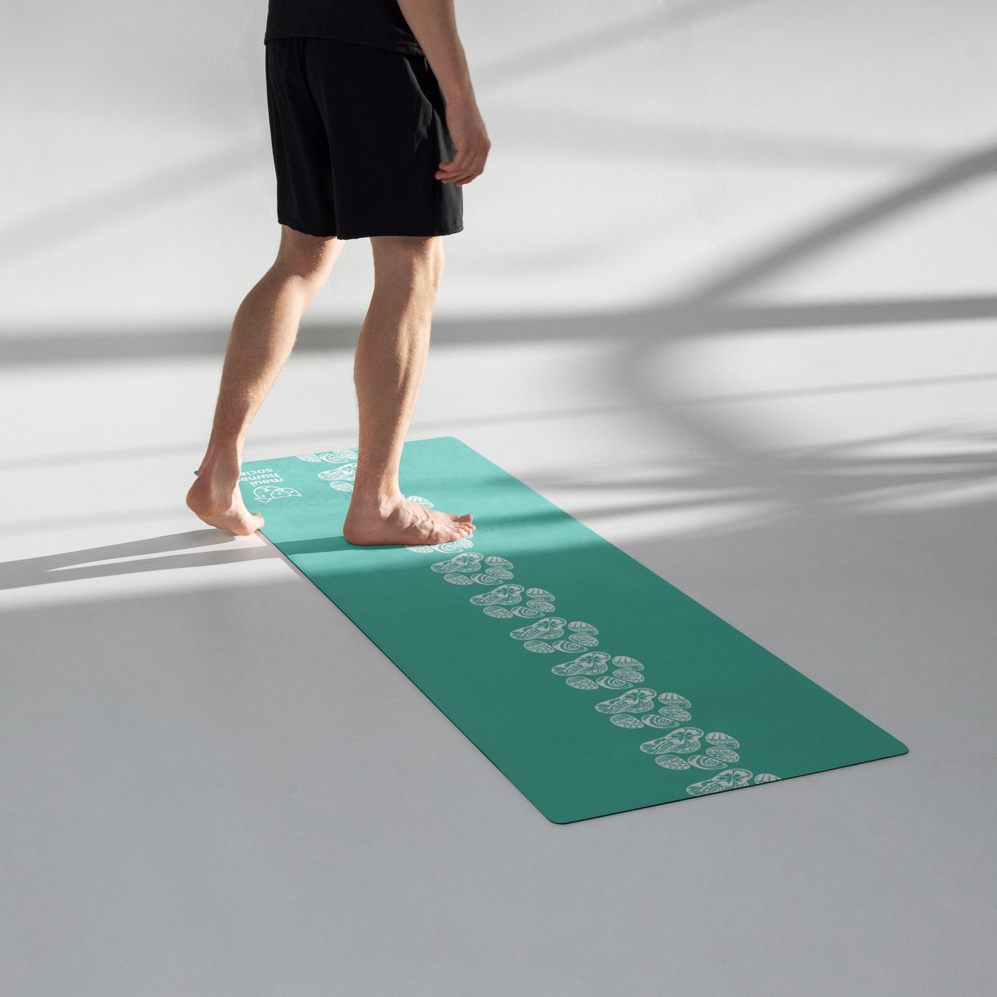 Paw Print Yoga Mat - Aqua