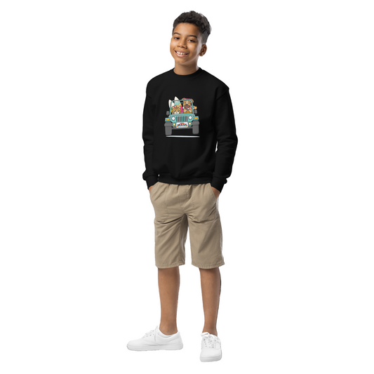 Surf's Up, Paws Out Youth Crewneck Sweatshirt
