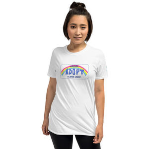 ADOPT Aloha State Plate Unisex T-Shirt  (white/grey only)